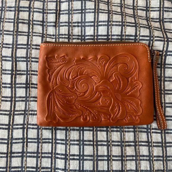 Embossed Leather Clutch - Picture 1 of 3